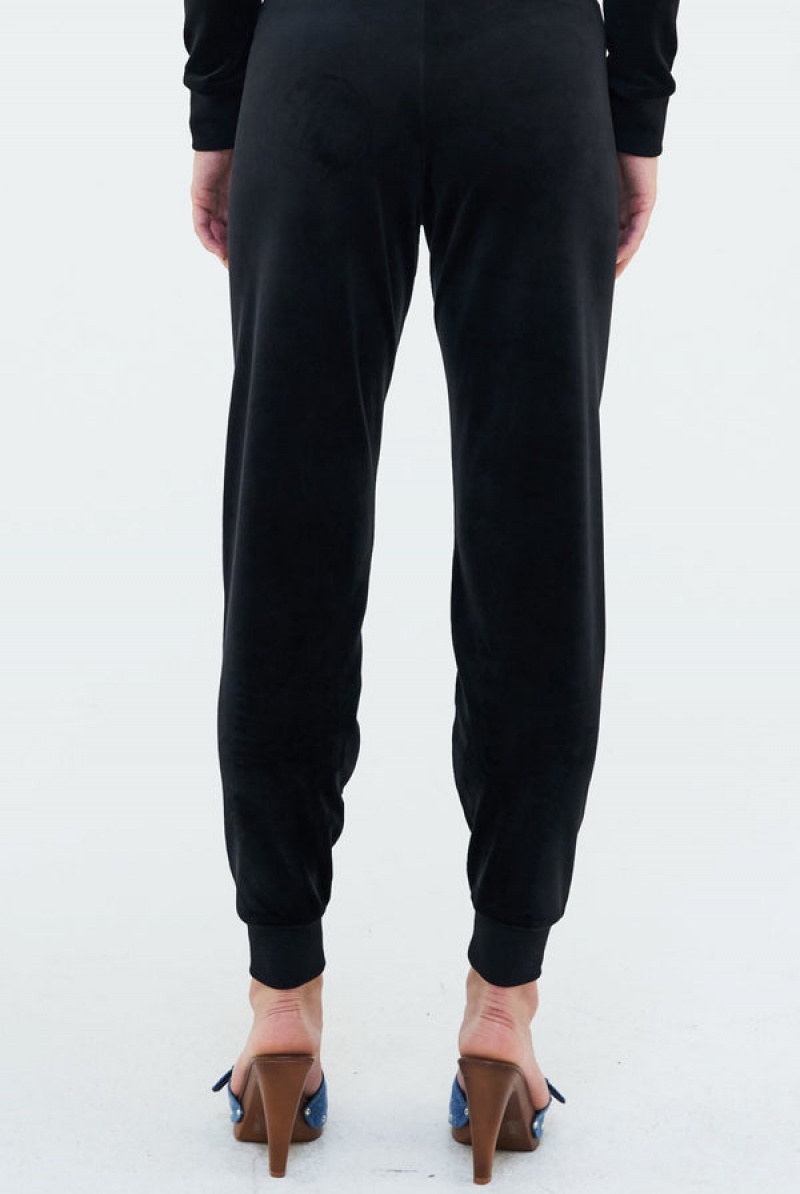 Juicy Couture Classic Velour Cuffed Jogger Crne | JC-SN652033