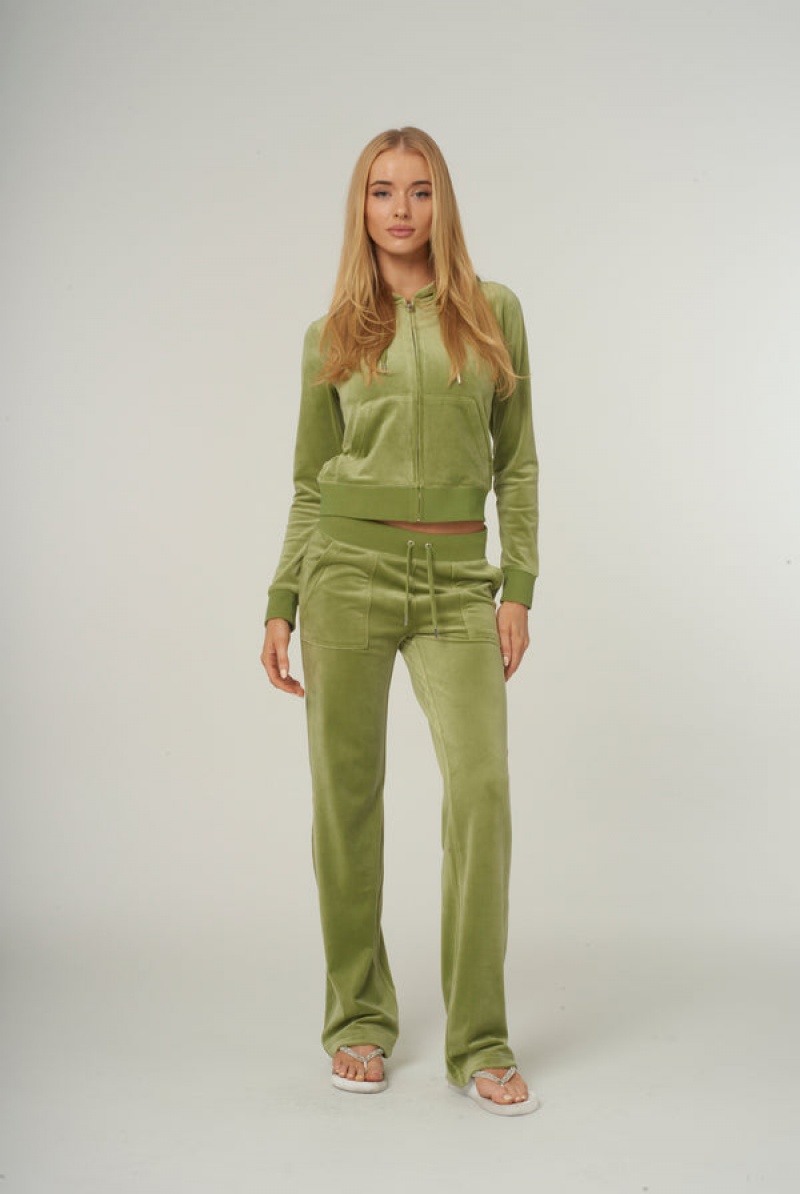 Juicy Couture Classic Velour Del Ray Pocketed Bottoms Zelene | JC-SN651989