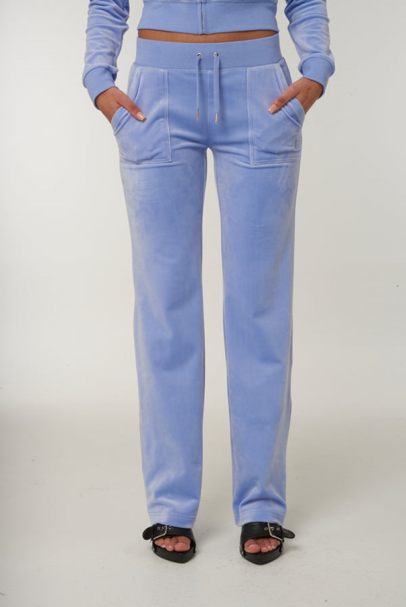 Juicy Couture Classic Velour Del Ray Pocketed Bottoms Plave | JC-SN651990