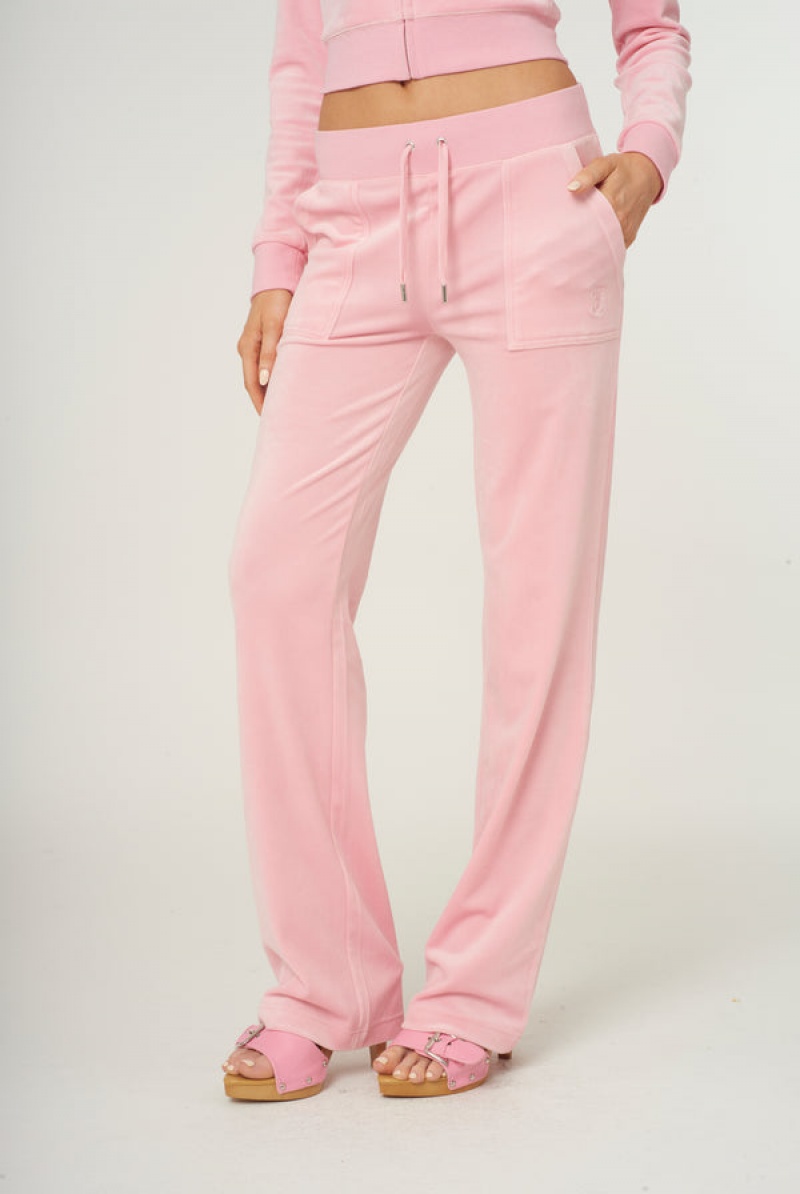 Juicy Couture Classic Velour Del Ray Pocketed Bottoms Roze | JC-SN651996