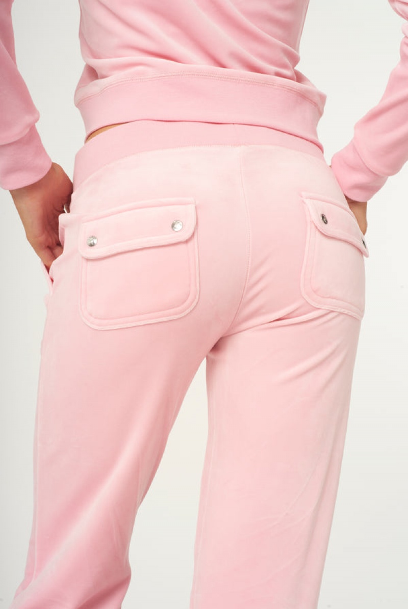 Juicy Couture Classic Velour Del Ray Pocketed Bottoms Roze | JC-SN651996