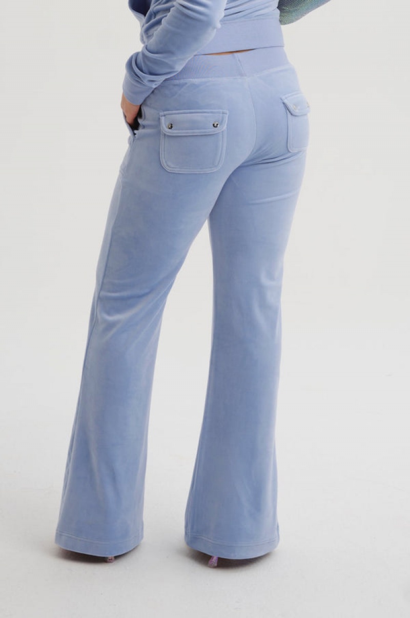 Juicy Couture Classic Velour Del Ray Pocketed Bottoms Plave | JC-SN652025