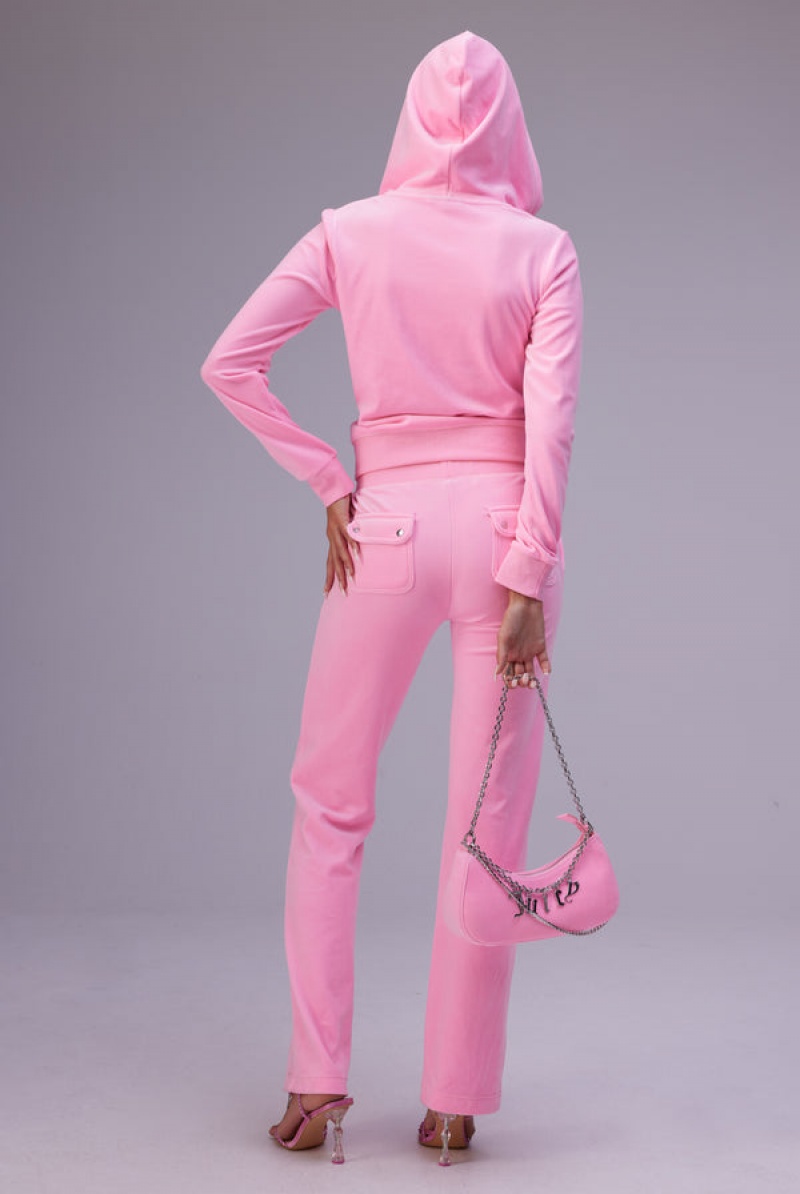 Juicy Couture Classic Velour Del Ray Pocketed Bottoms Roze | JC-SN652027