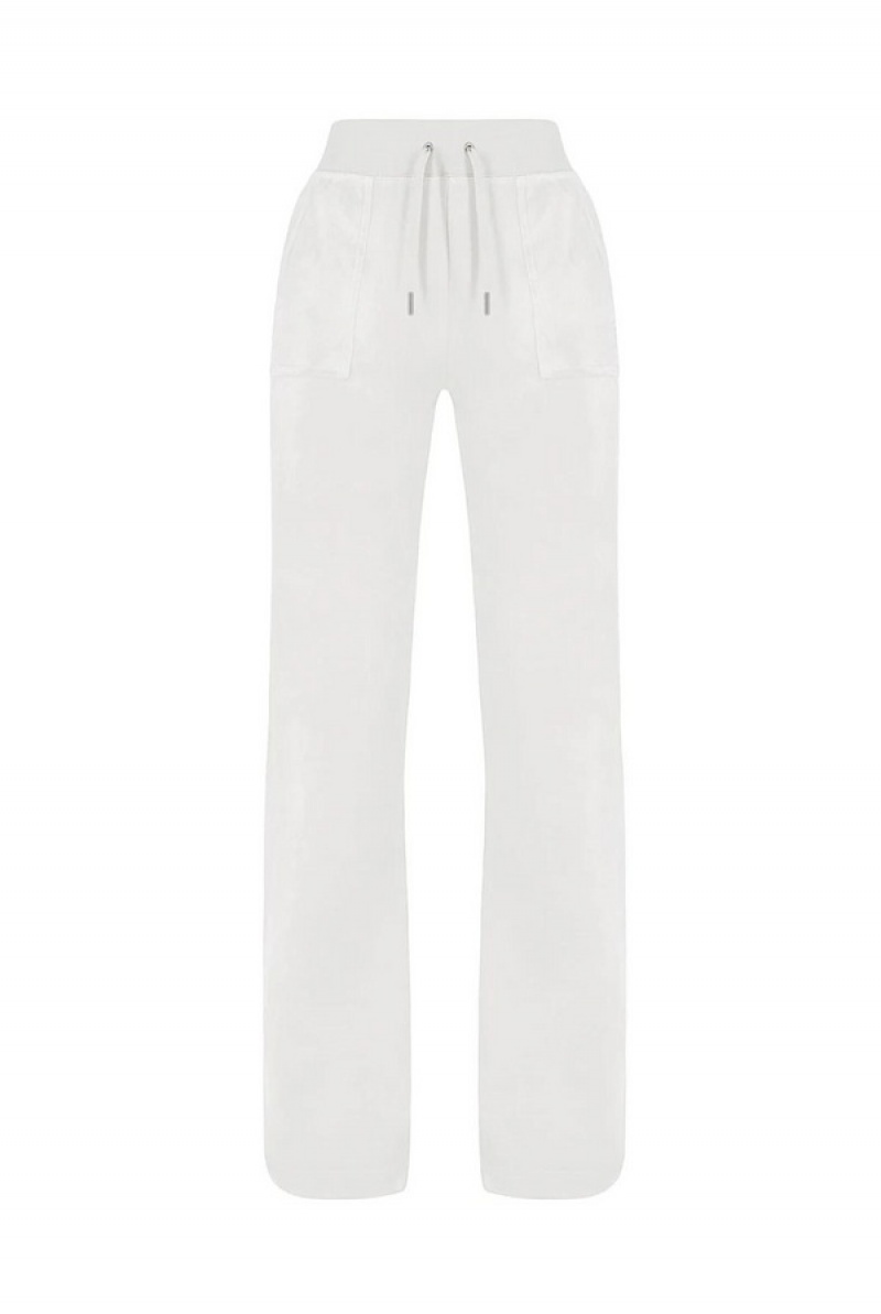 Juicy Couture Classic Velour Del Ray Pocketed Bottoms Bijele | JC-SN652044