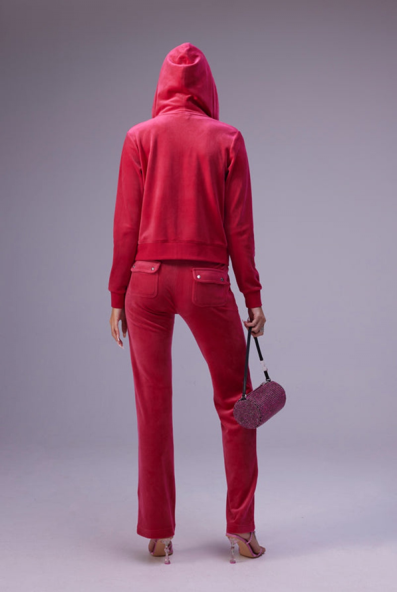 Juicy Couture Classic Velour Del Ray Pocketed Bottoms Roze | JC-SN652052