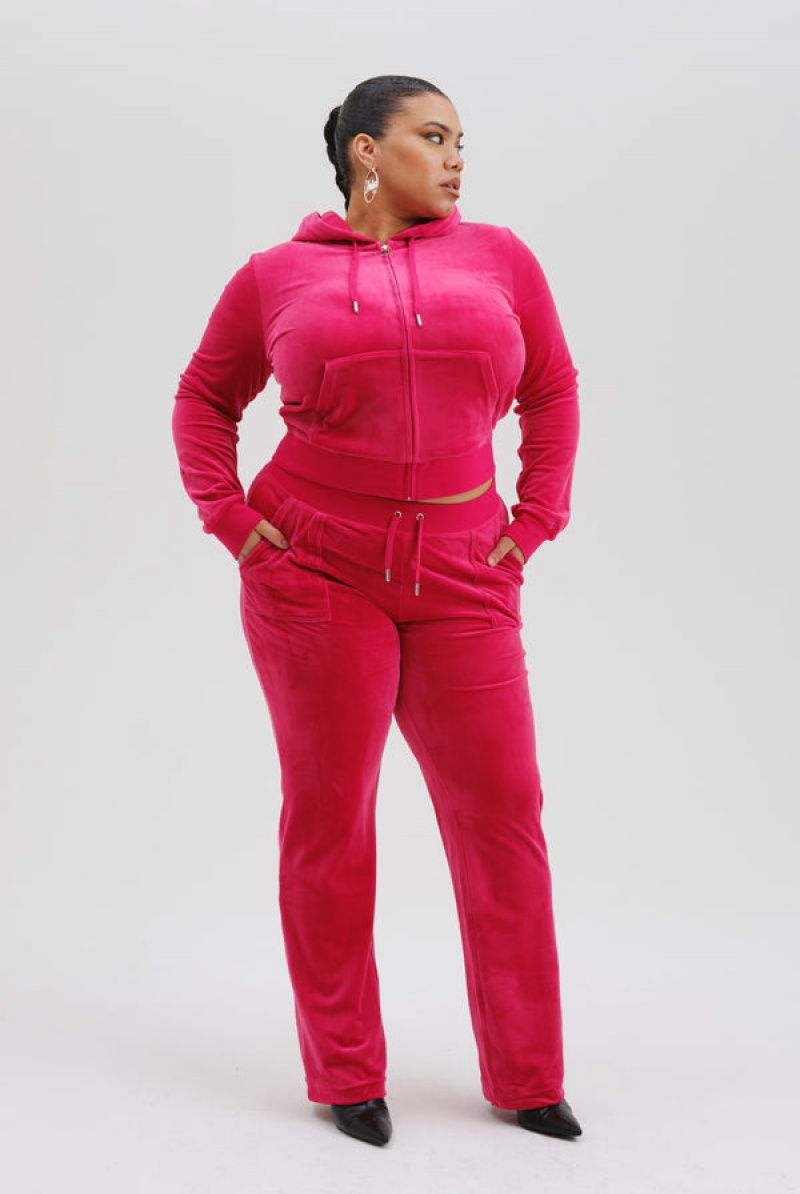 Juicy Couture Classic Velour Del Ray Pocketed Bottoms Roze | JC-SN652052