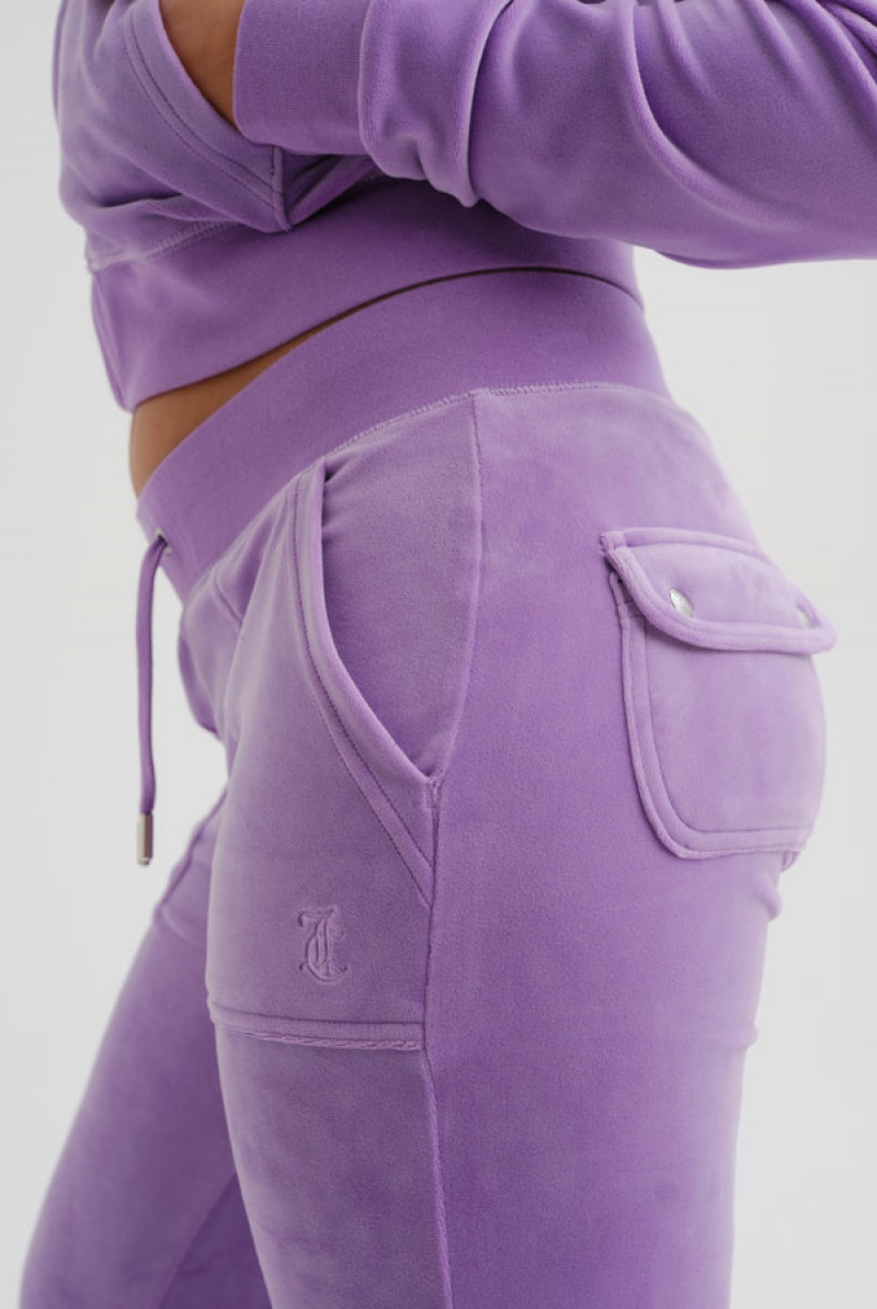 Juicy Couture Classic Velour Del Ray Pocketed Bottoms Ljubičaste | JC-SN652075