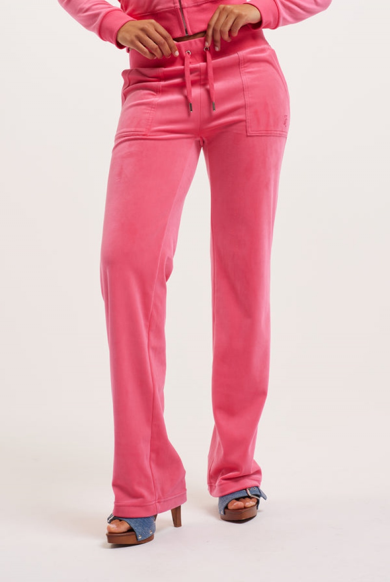 Juicy Couture Classic Velour Del Ray Pocketed Bottoms Roze | JC-SN652102