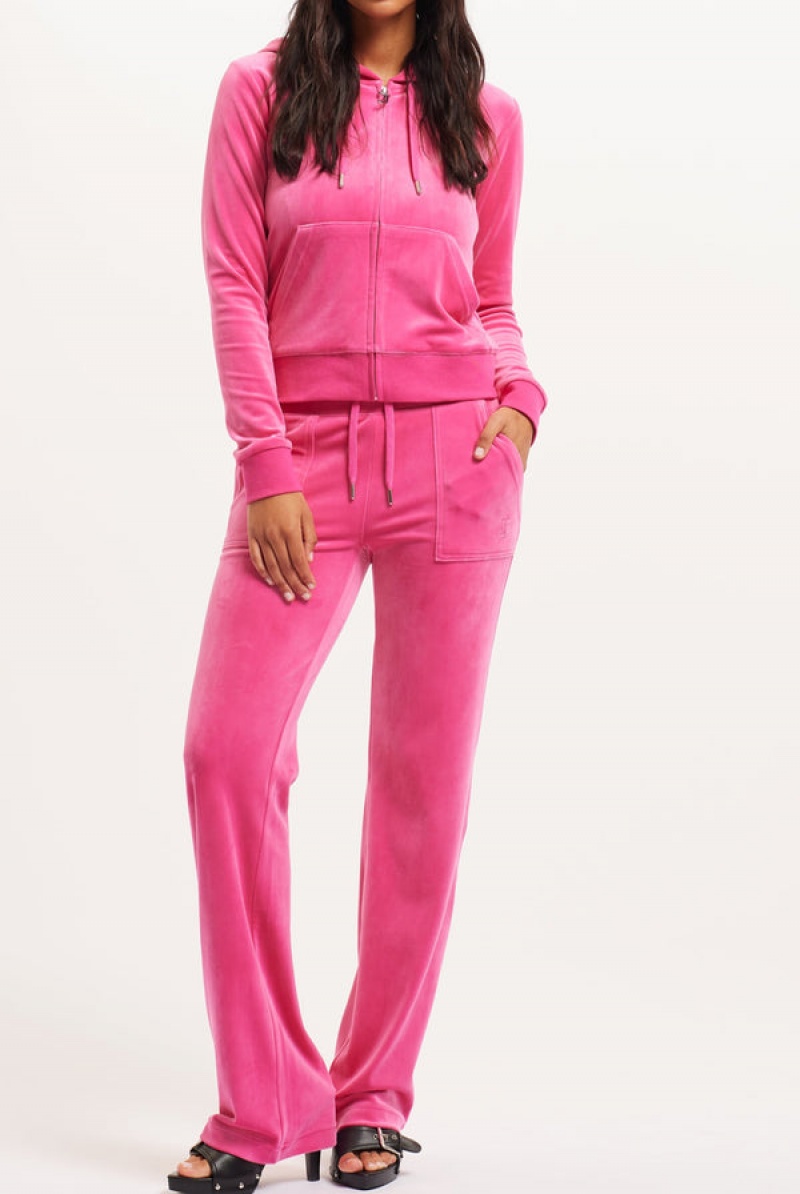 Juicy Couture Classic Velour Del Ray Pocketed Bottoms Roze | JC-SN652107