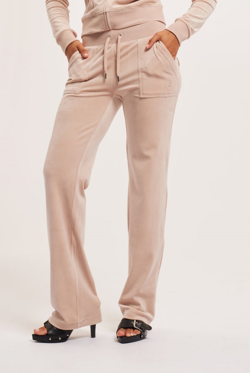 Juicy Couture Classic Velour Del Ray Pocketed Bottoms Svijetlo Smeđe | JC-SN652133