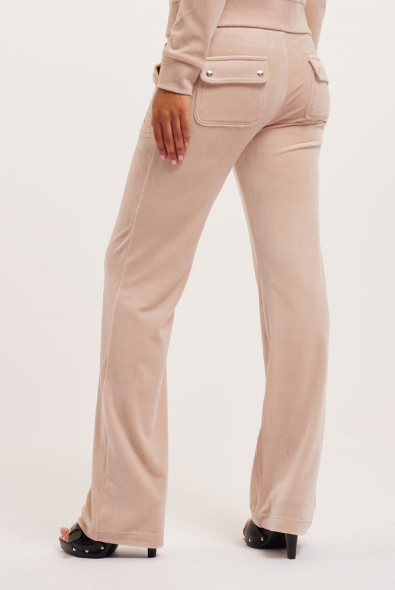 Juicy Couture Classic Velour Del Ray Pocketed Bottoms Svijetlo Smeđe | JC-SN652133