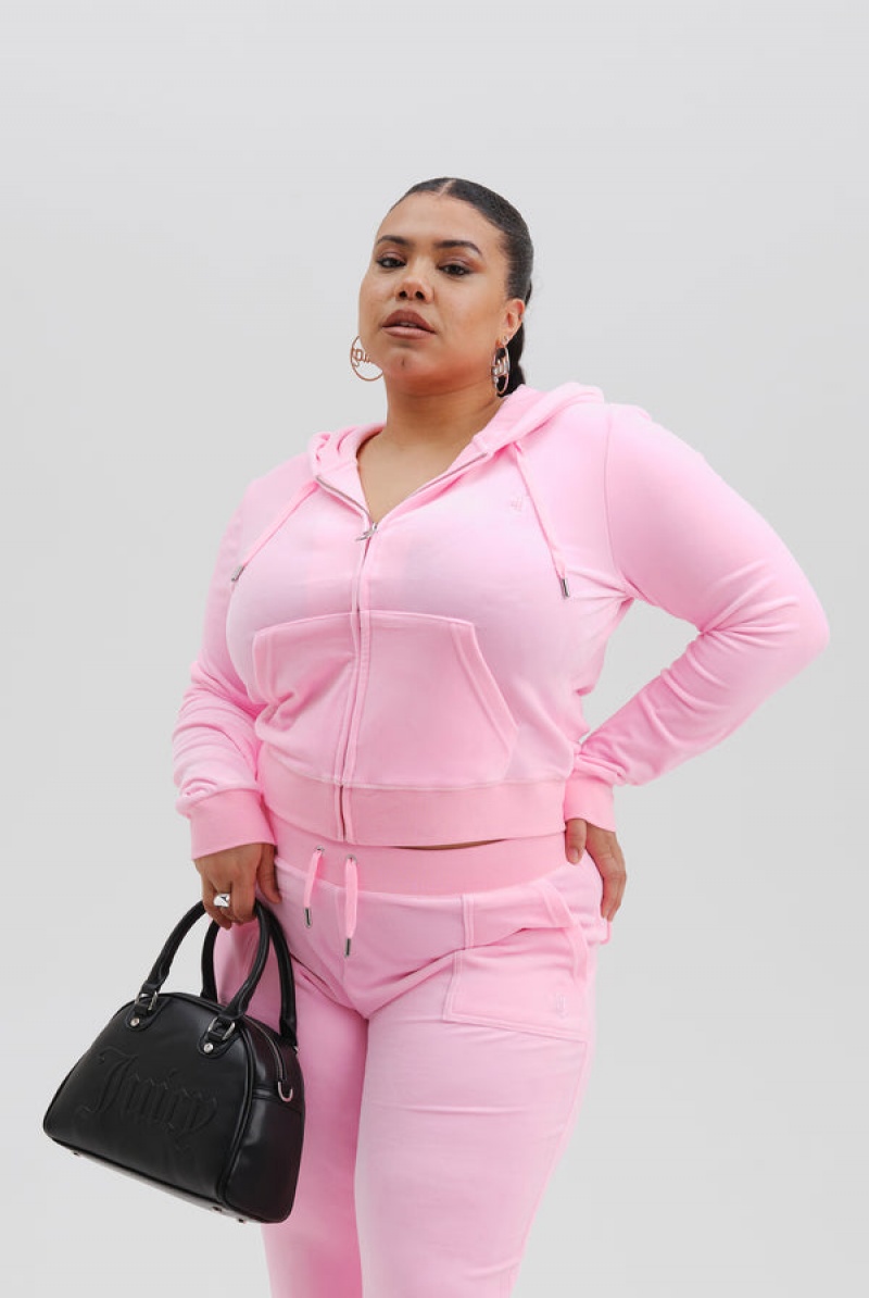 Juicy Couture Classic Velour Robertson Hoodie Roze | JC-SN651947