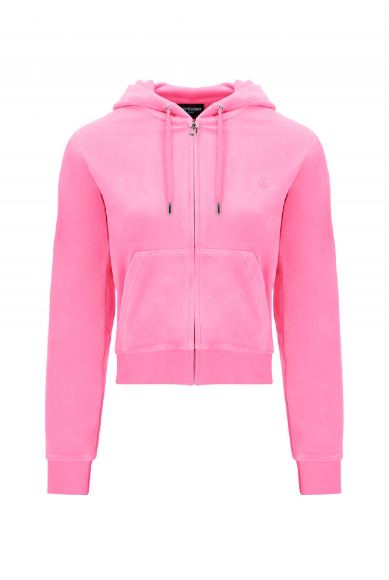 Juicy Couture Classic Velour Robertson Hoodie Roze | JC-SN651947