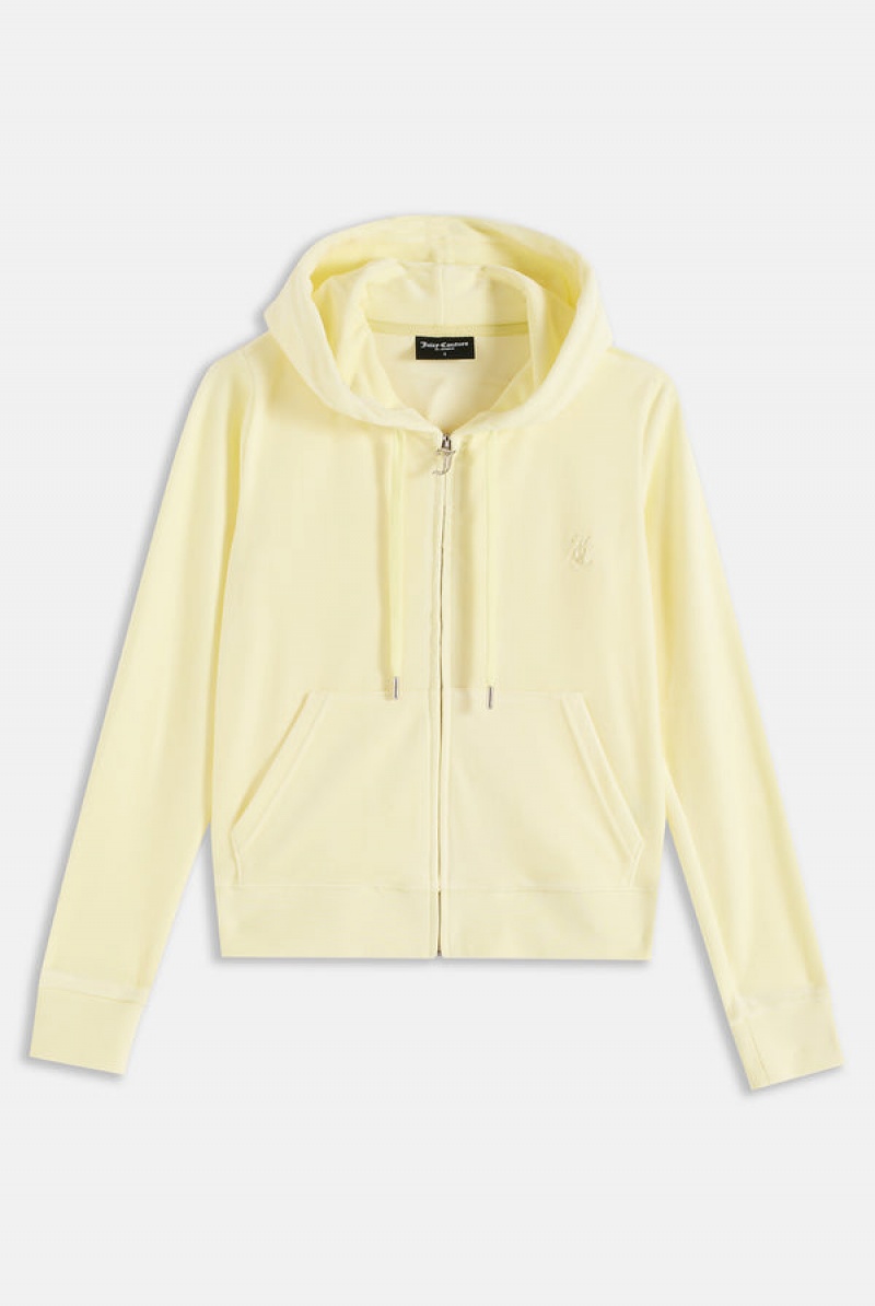 Juicy Couture Classic Velour Robertson Hoodie Žute | JC-SN651971