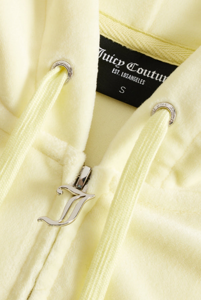 Juicy Couture Classic Velour Robertson Hoodie Žute | JC-SN651971