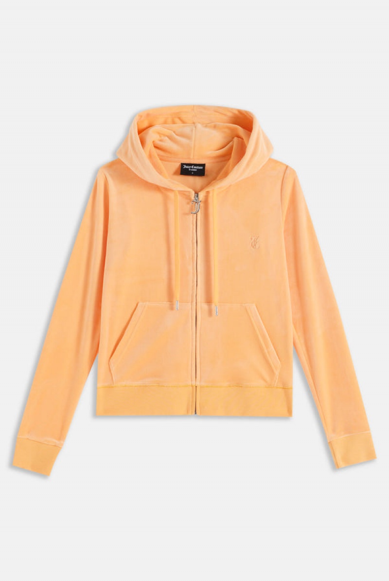 Juicy Couture Classic Velour Robertson Hoodie Narančaste | JC-SN651982