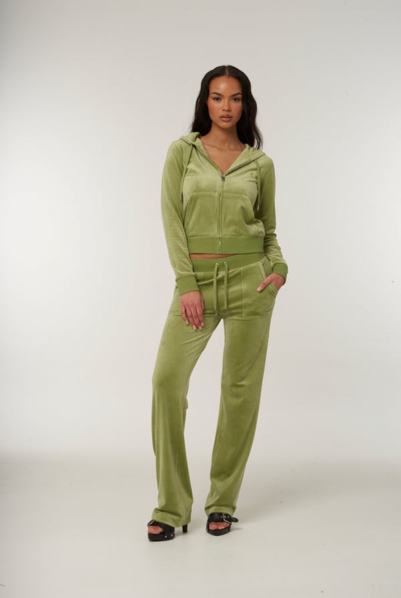 Juicy Couture Classic Velour Robertson Hoodie Zelene | JC-SN651986