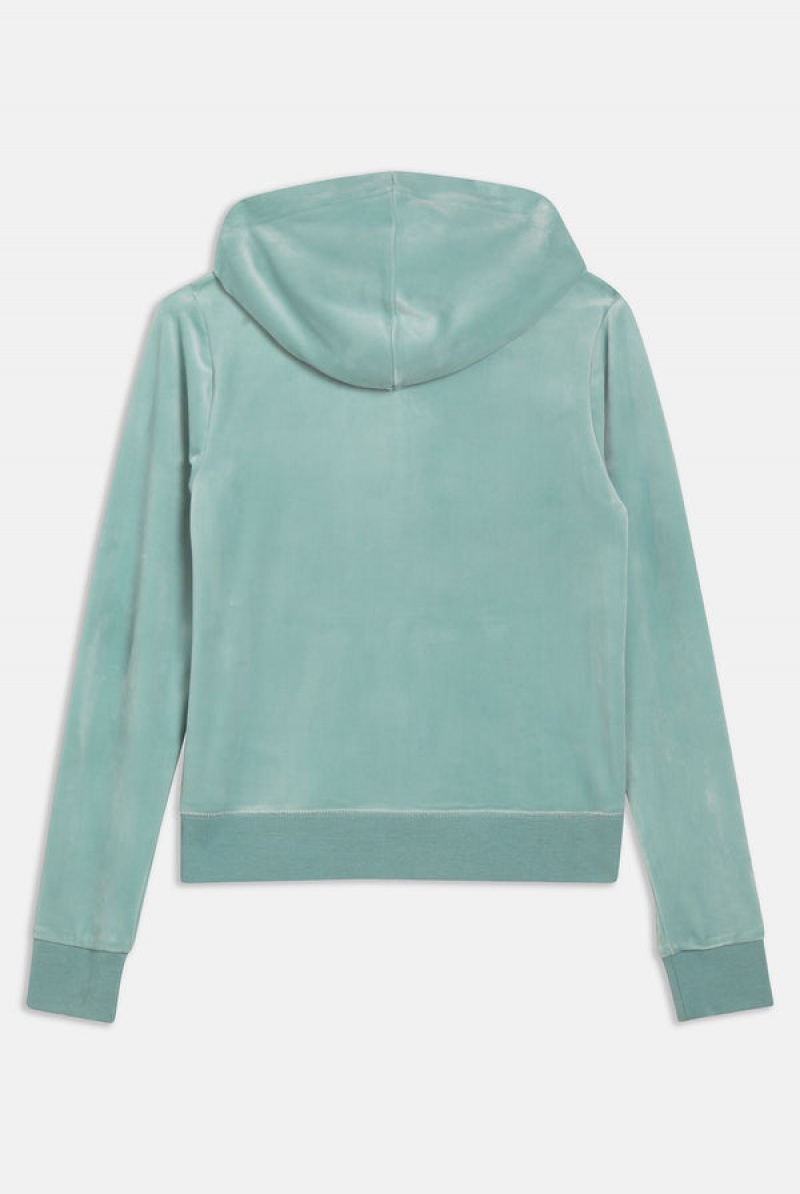 Juicy Couture Classic Velour Robertson Hoodie Plave | JC-SN651998