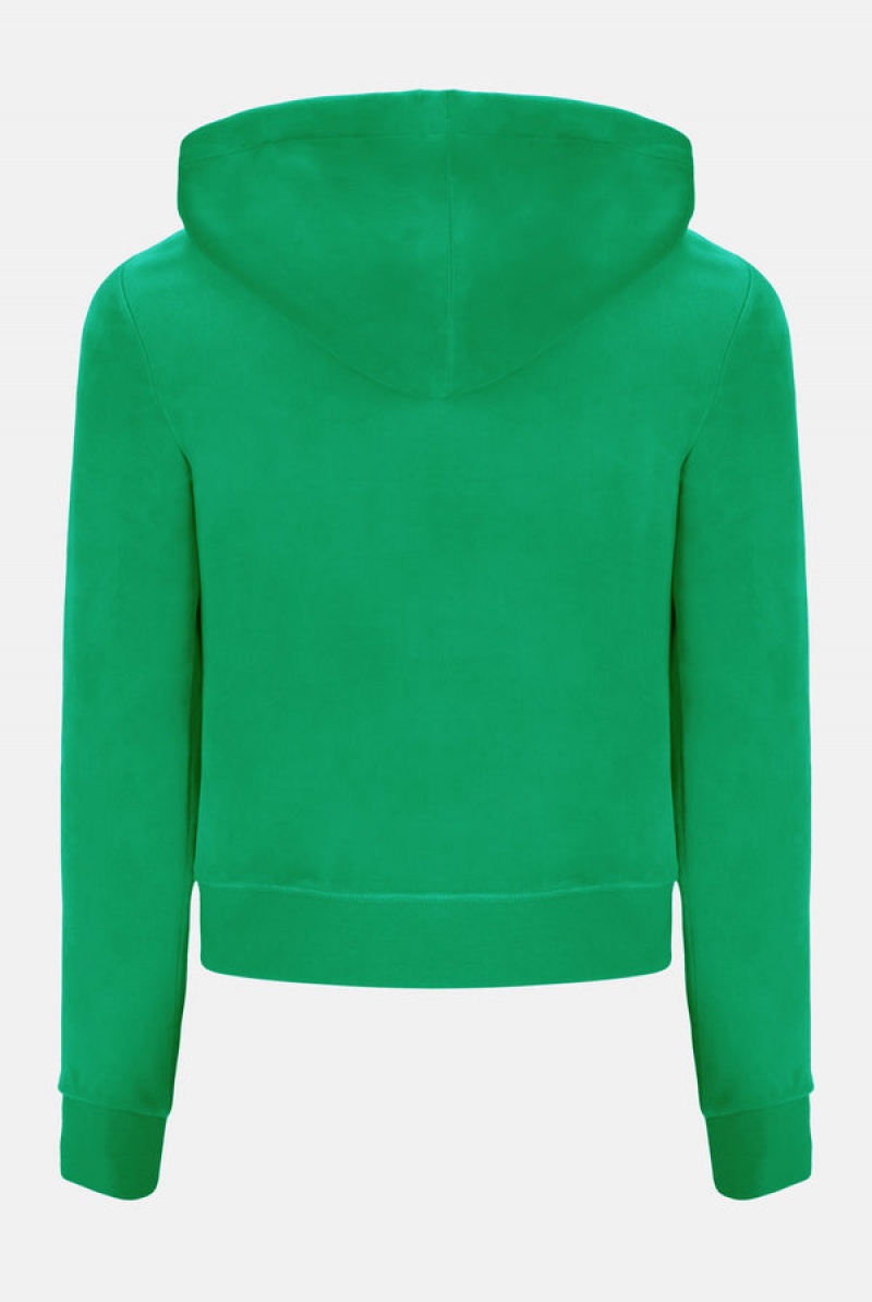 Juicy Couture Classic Velour Robertson Hoodie Zelene | JC-SN652005