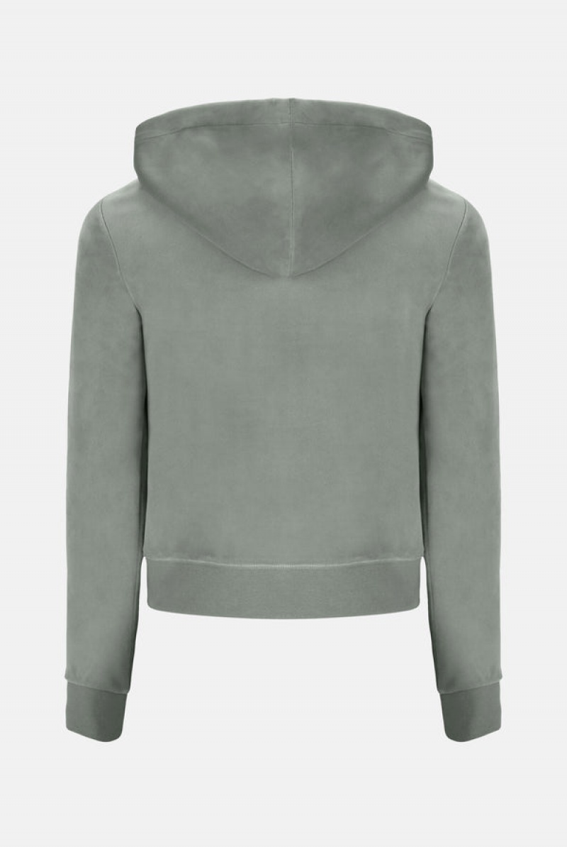 Juicy Couture Classic Velour Robertson Hoodie Zelene | JC-SN652022