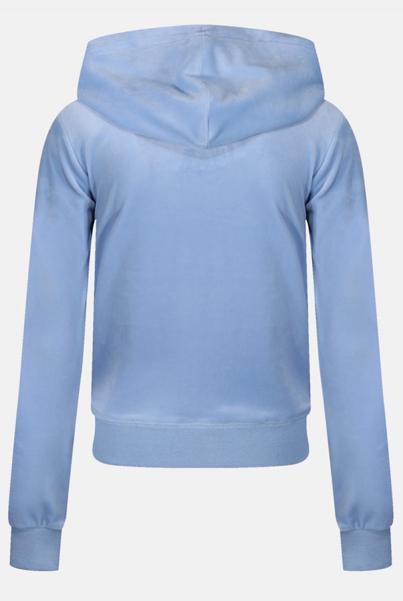 Juicy Couture Classic Velour Robertson Hoodie Plave | JC-SN652031