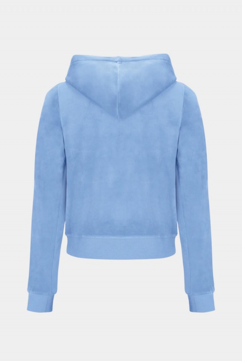 Juicy Couture Classic Velour Robertson Hoodie Plave | JC-SN652046