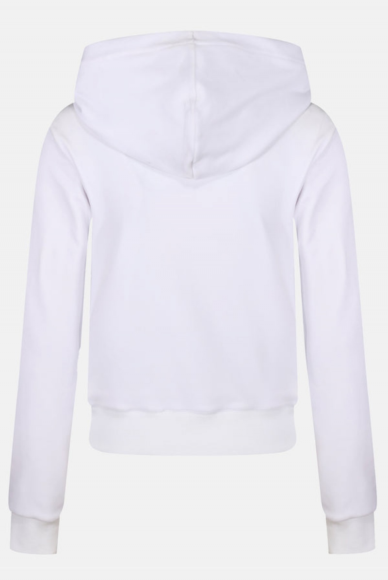 Juicy Couture Classic Velour Robertson Hoodie Bijele | JC-SN652068