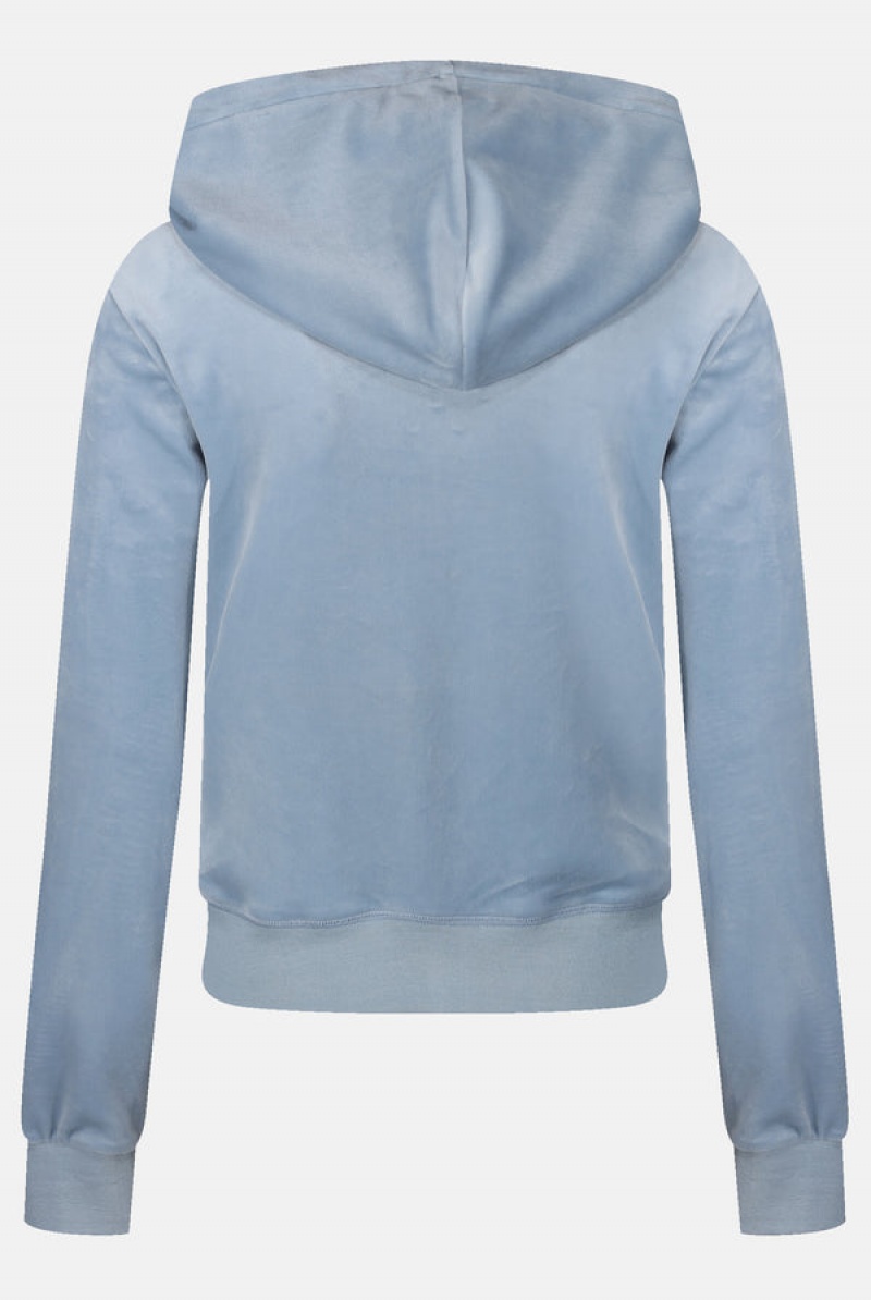 Juicy Couture Classic Velour Robertson Hoodie Plave | JC-SN652069