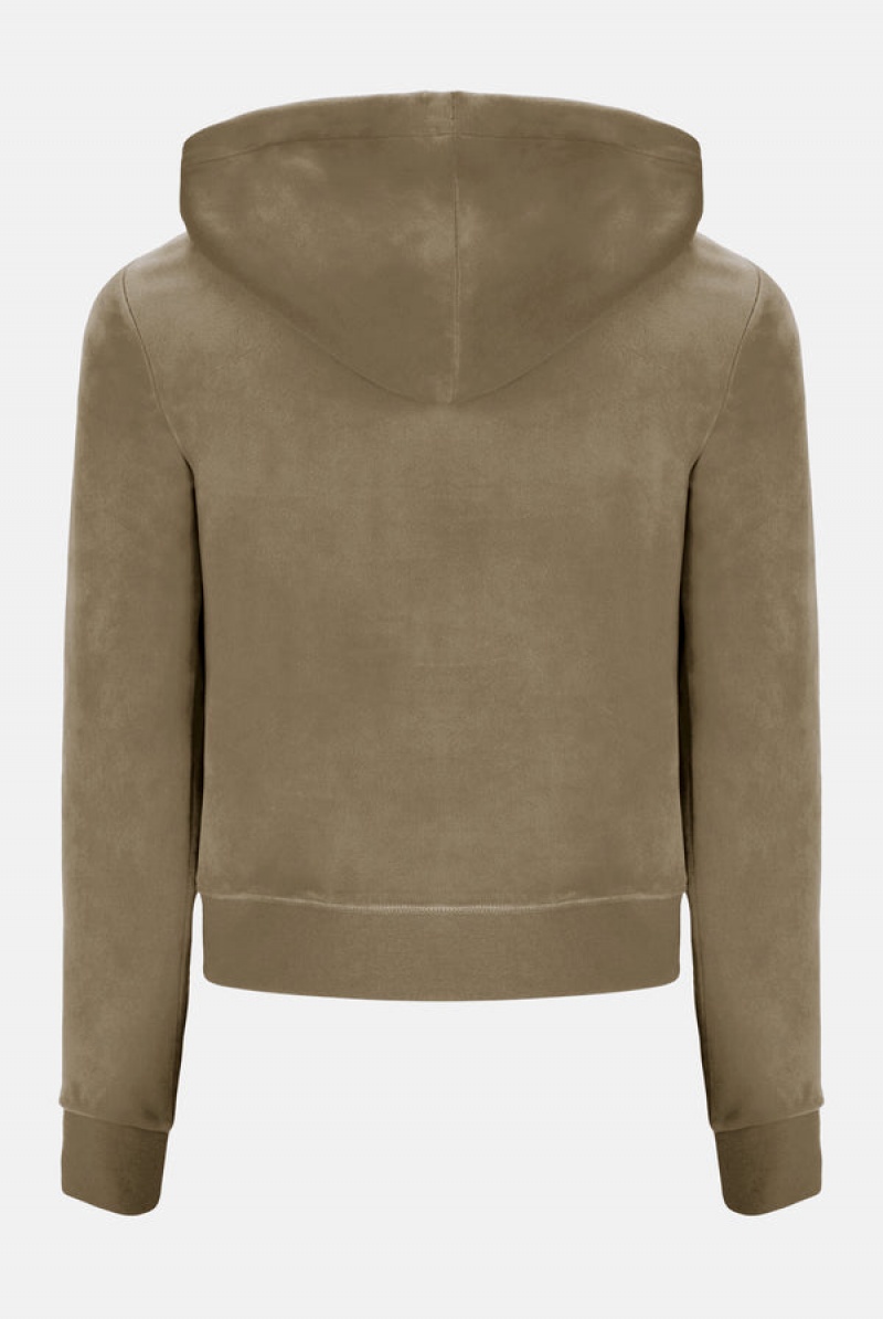 Juicy Couture Classic Velour Robertson Hoodie Smeđe | JC-SN652073