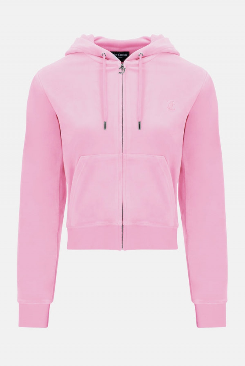 Juicy Couture Classic Velour Robertson Hoodie Roze | JC-SN652083