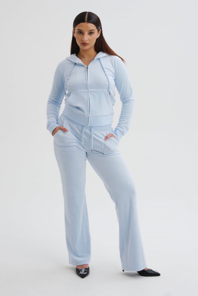 Juicy Couture Classic Velour Robertson Hoodie Tirkizne | JC-SN652084