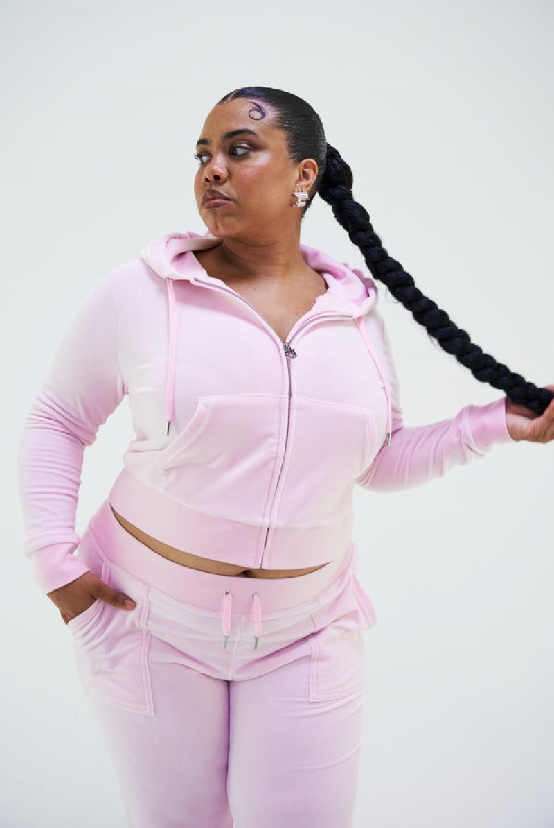 Juicy Couture Classic Velour Robertson Hoodie Roze | JC-SN652093