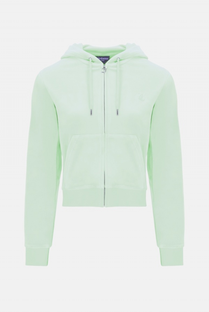 Juicy Couture Classic Velour Robertson Hoodie Zelene | JC-SN652099