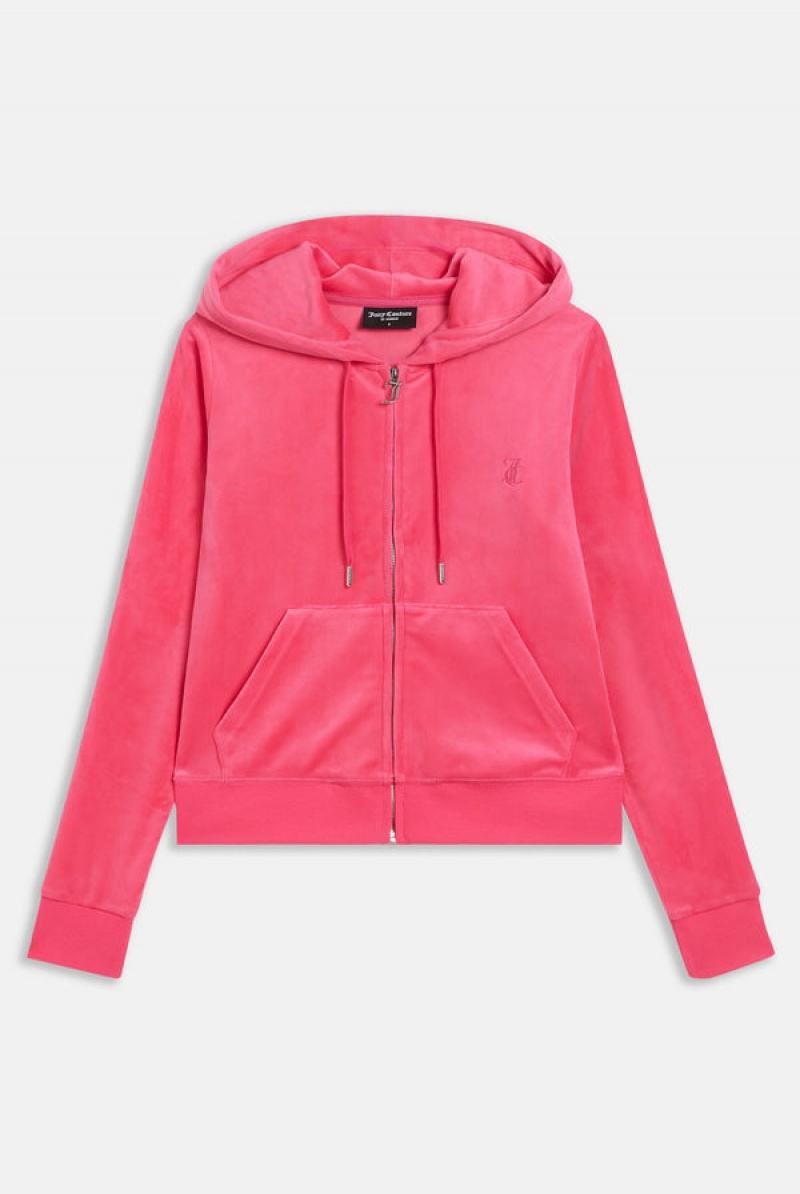 Juicy Couture Classic Velour Robertson Hoodie Roze | JC-SN652103