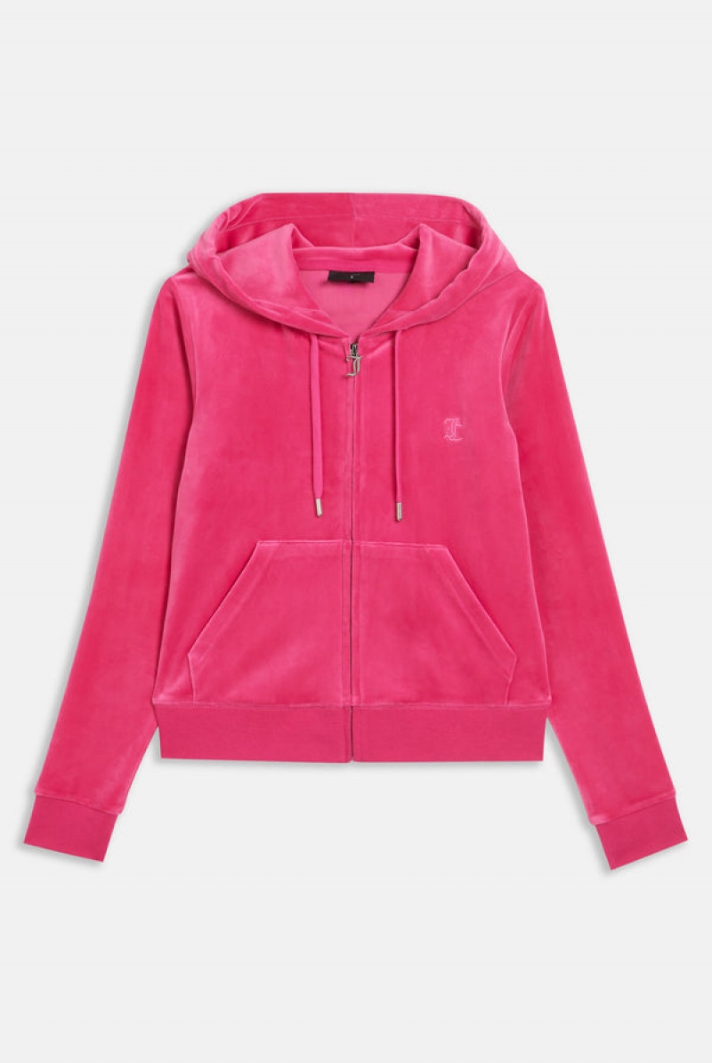 Juicy Couture Classic Velour Robertson Hoodie Roze | JC-SN652108