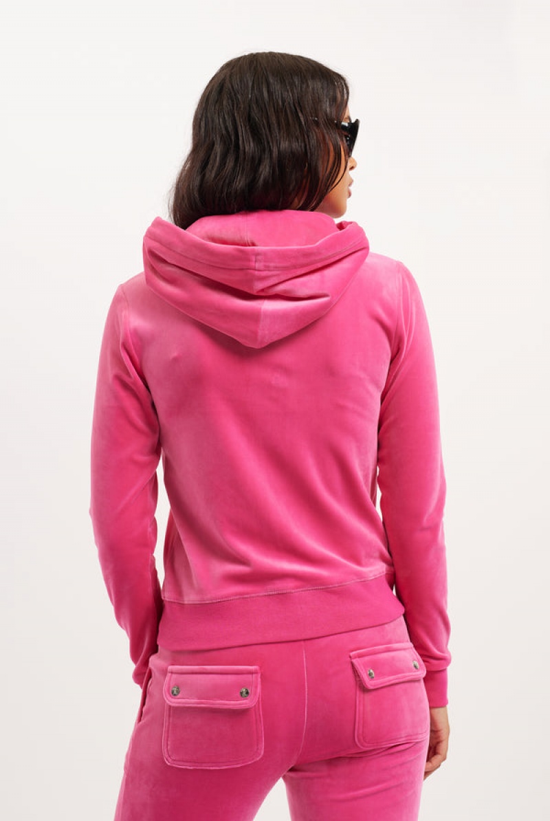 Juicy Couture Classic Velour Robertson Hoodie Roze | JC-SN652108