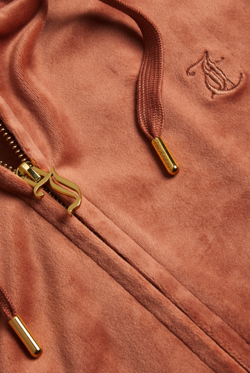 Juicy Couture Classic Velour Robertson Hoodie Bakrene | JC-SN652116