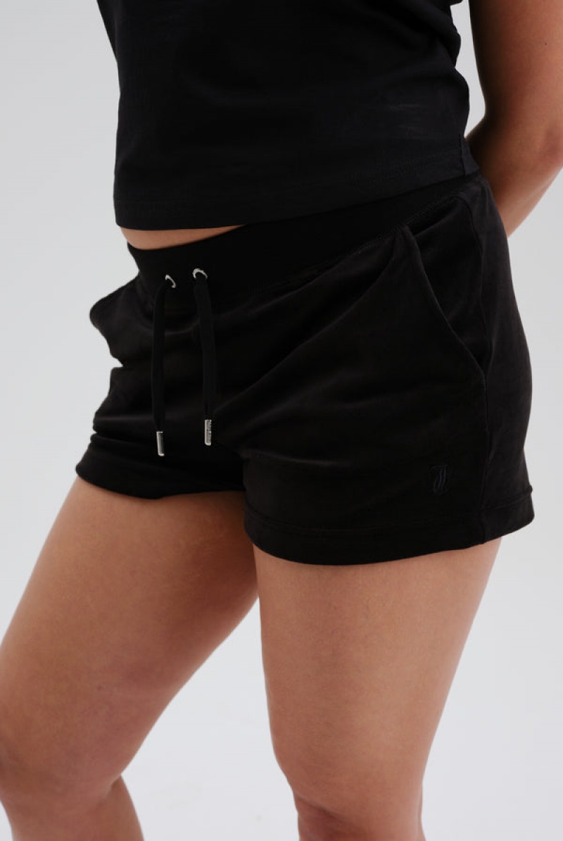 Juicy Couture Classic Velour Track Short Crne | JC-SN652035