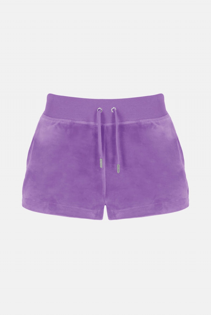 Juicy Couture Classic Velour Track Short Ljubičaste | JC-SN652078