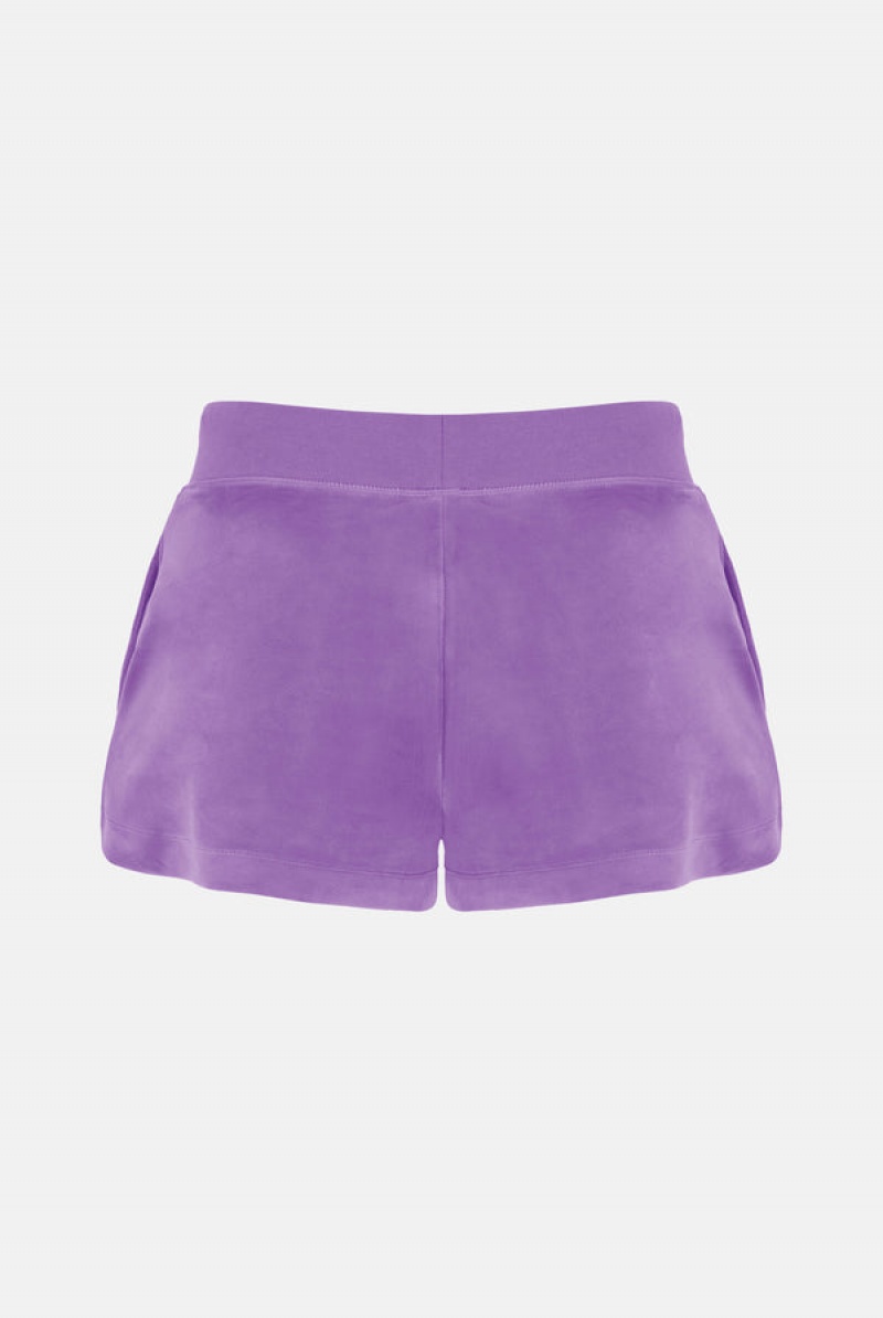 Juicy Couture Classic Velour Track Short Ljubičaste | JC-SN652078