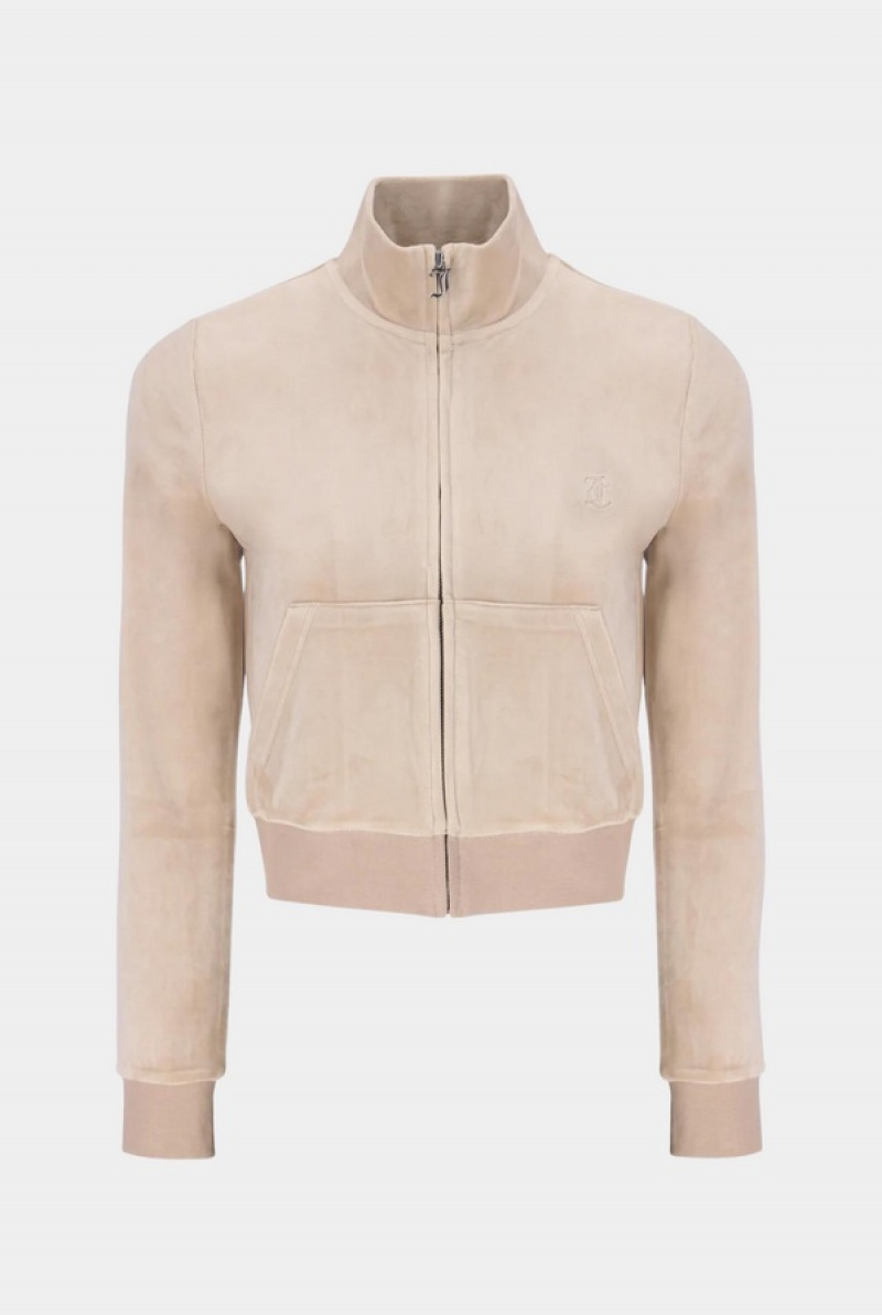 Juicy Couture Classic Velour Track Top Sive Smeđe | JC-SN652042