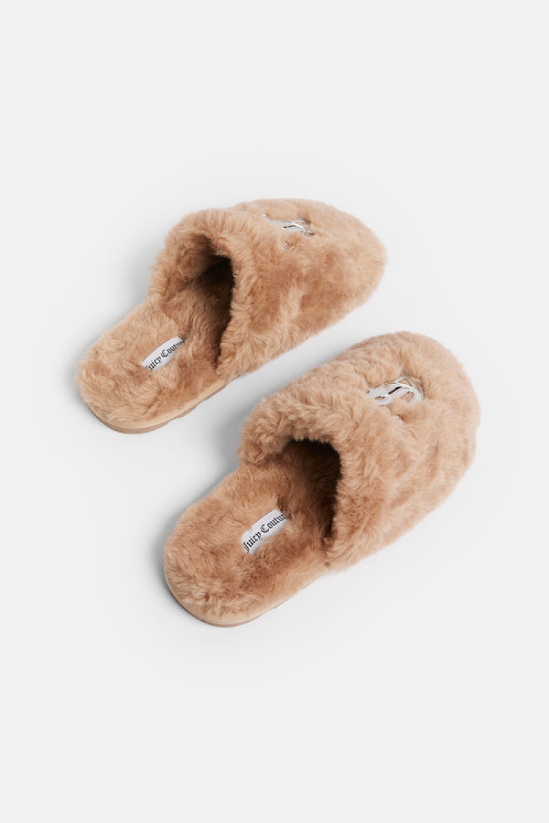 Juicy Couture Closed Toe Faux Fur Slipper Bež | JC-SN652191