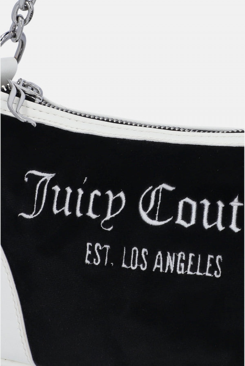 Juicy Couture Colourblock Velour Mix Shoulder Bag Crne | JC-SN652210