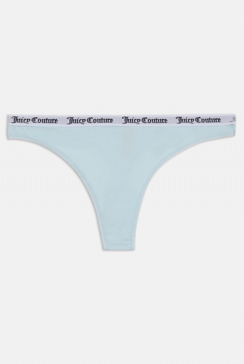 Juicy Couture Cotton Branded Thong Tirkizne | JC-SN652258