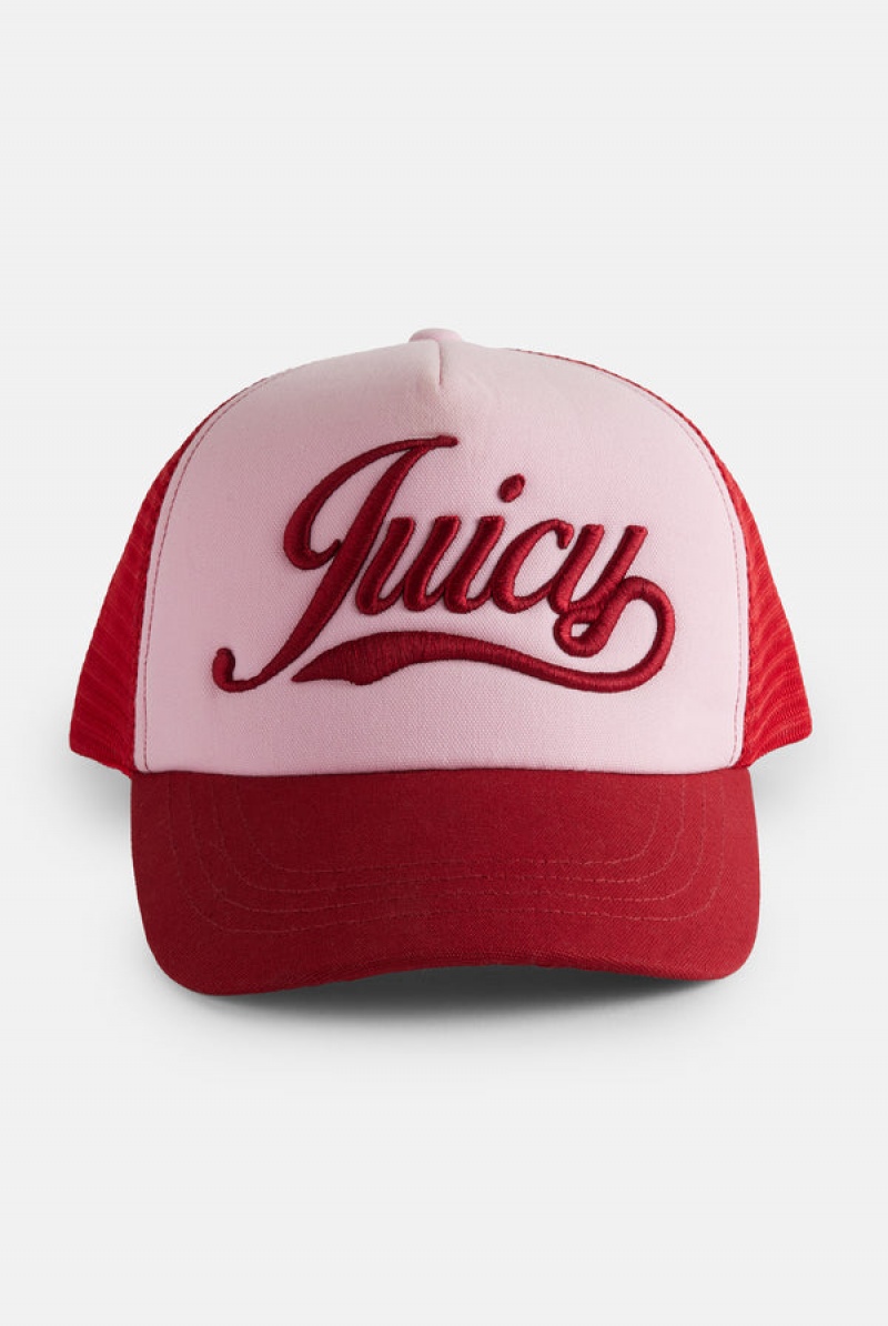 Juicy Couture Cotton Canvas Trucker Cap Roze | JC-SN652340