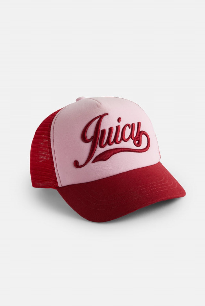 Juicy Couture Cotton Canvas Trucker Cap Roze | JC-SN652340