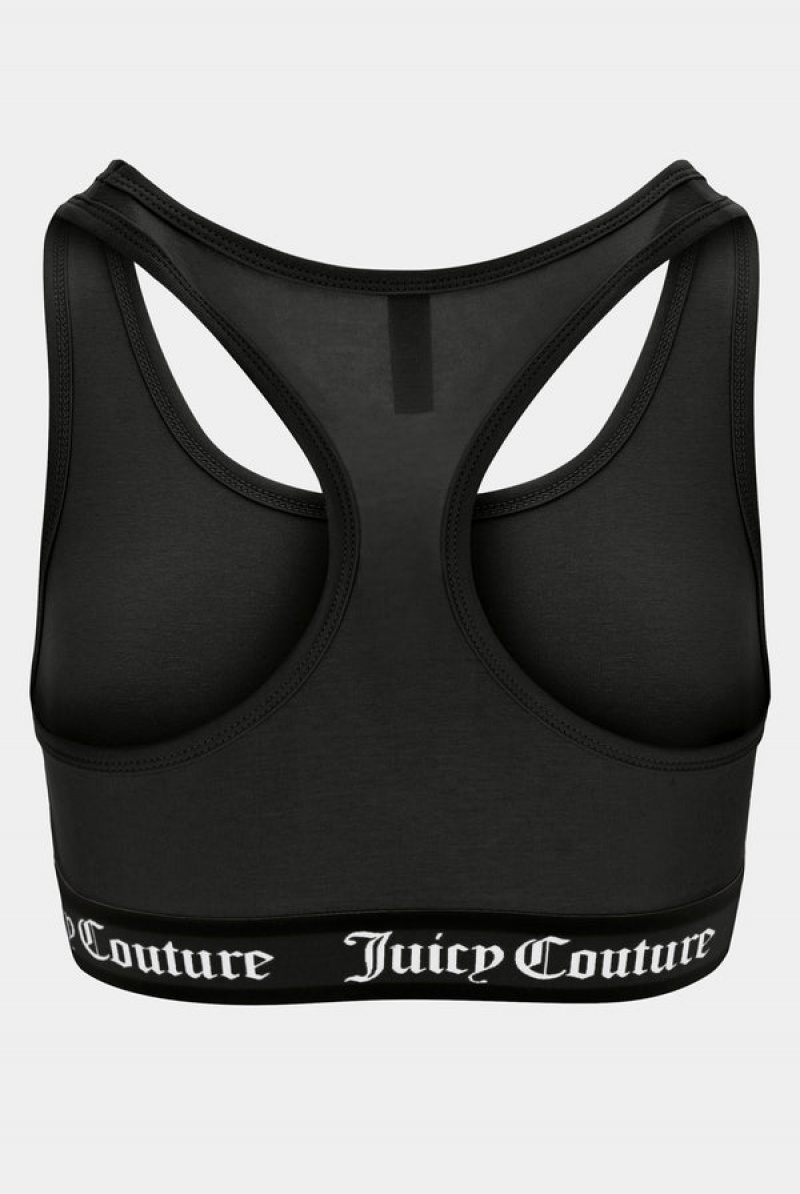 Juicy Couture Cotton Lounge Racer Bra Crne | JC-SN652225