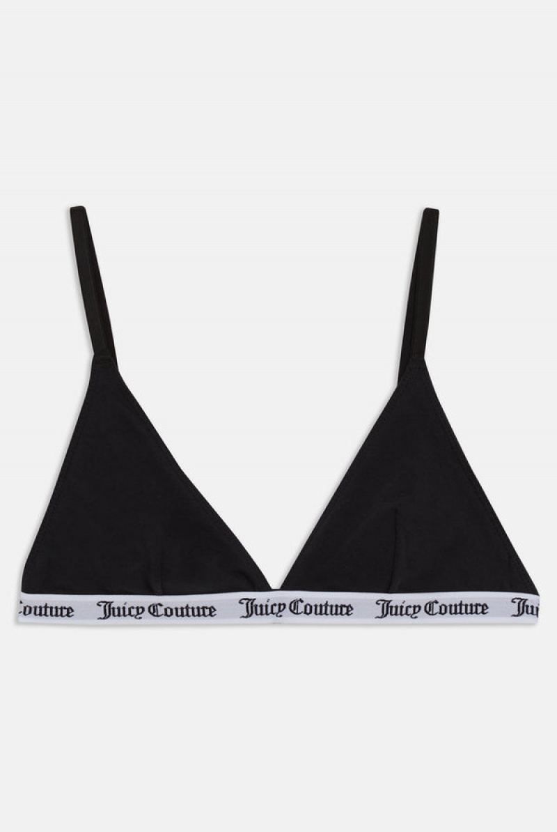 Juicy Couture Cotton Triangle Bra Crne | JC-SN652248