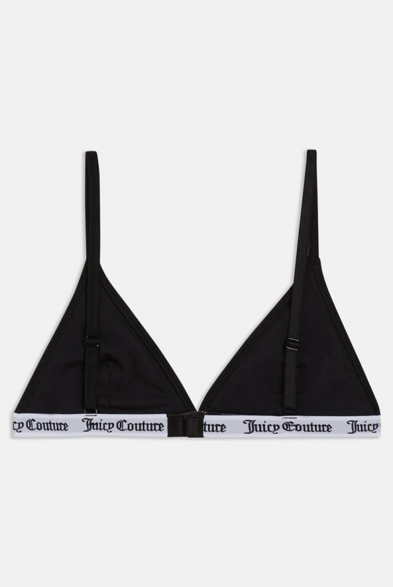 Juicy Couture Cotton Triangle Bra Crne | JC-SN652248