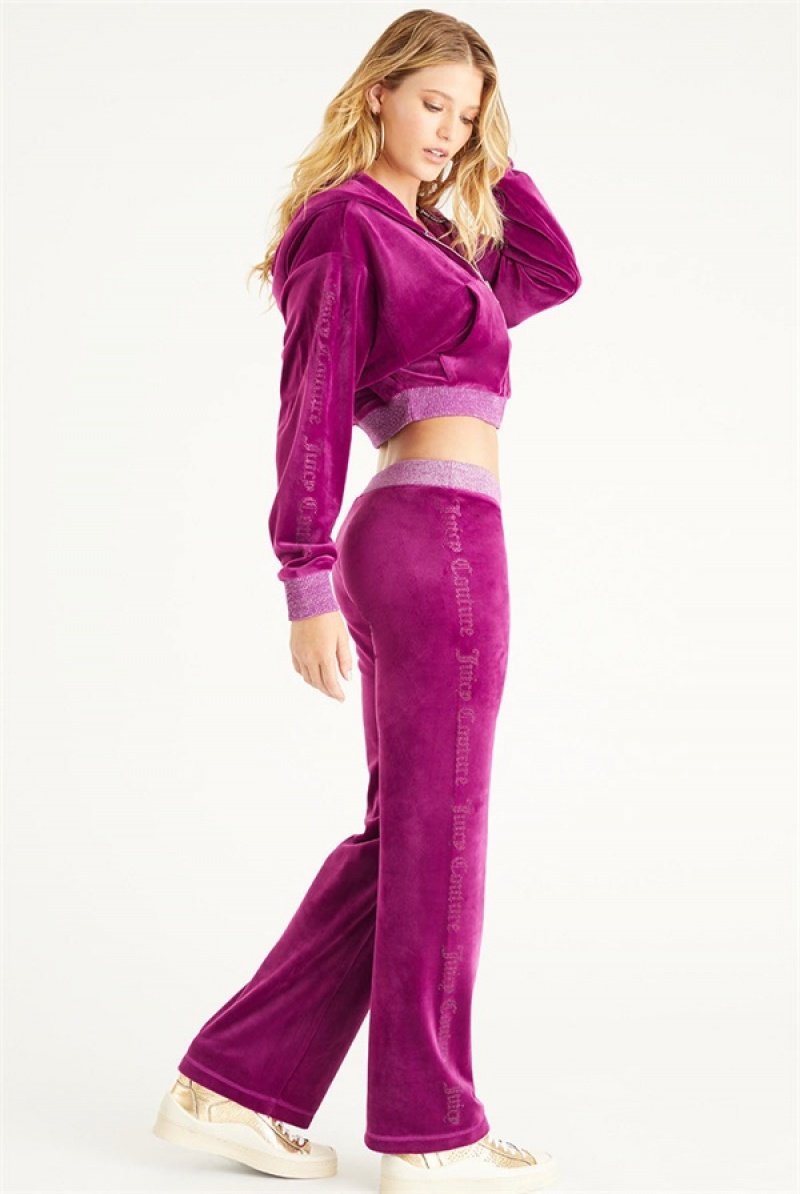 Juicy Couture Cropped Jacket With Side Bling Ljubičaste | JC-SN651569